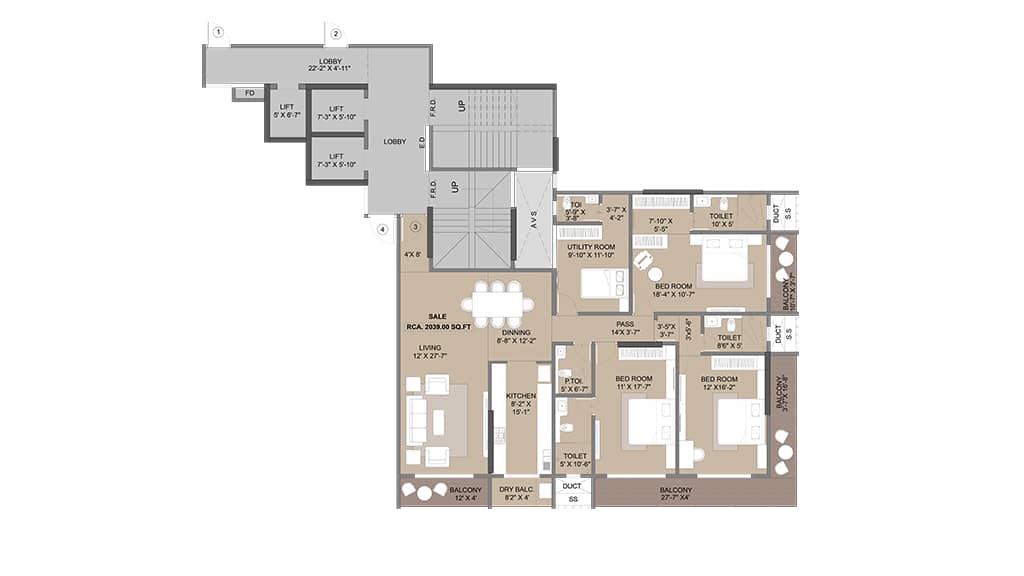 45th Marine - 3BHK - 03